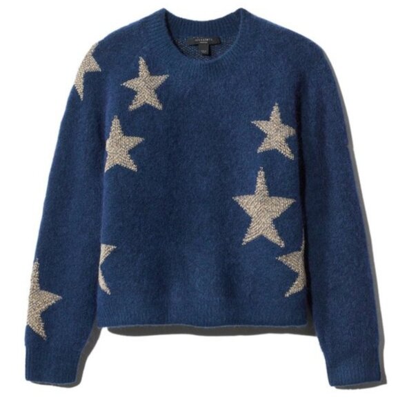 NWT ALLSAINTS Star Jumper Navy / White Size L - Picture 9 of 10